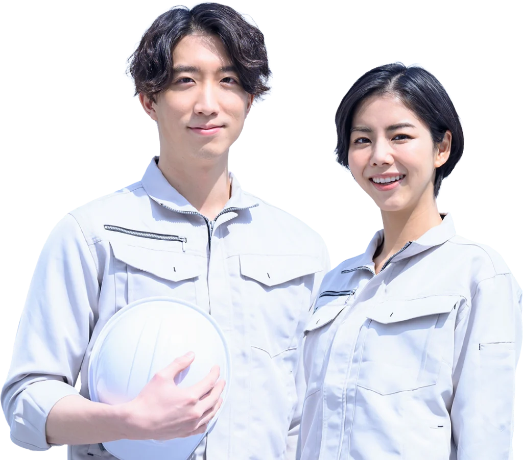 笑顔の男女